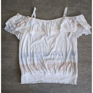INC International Comcepts Women's White Off-Shoulder Tie-Dye Top Size XXL